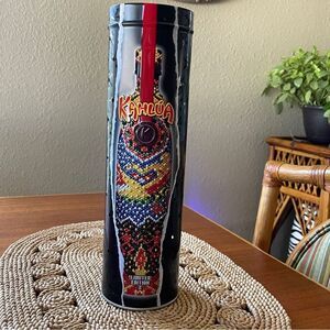 Vintage 2003 KAHLUA 12.5" X 3.5" Round Collectible Tin With Red Interior Light